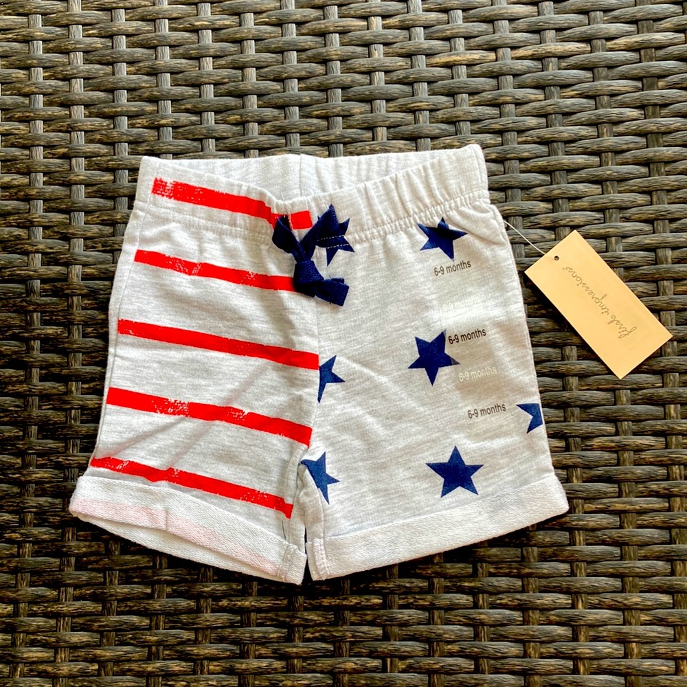 American Flag 6-9 Months Shorts NEW